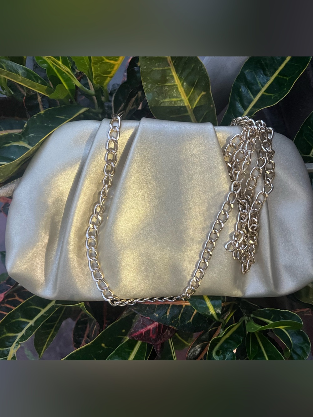 Metallic Gold Chain-Shoulder Clutch